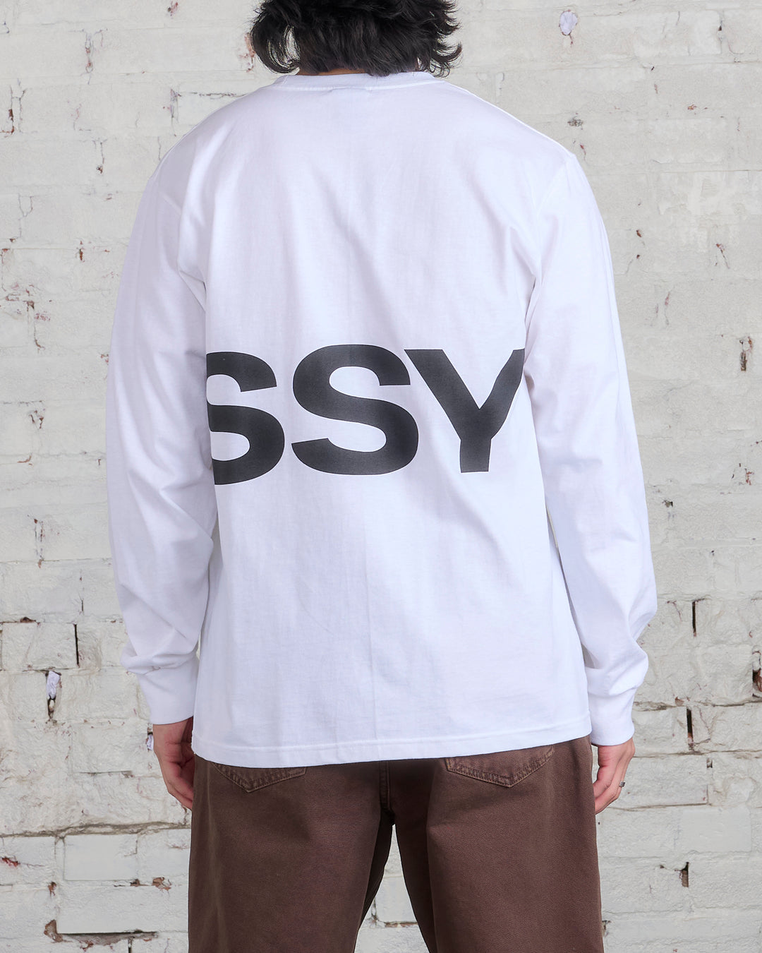 Stussy All Caps Long Sleeve T-Shirt White