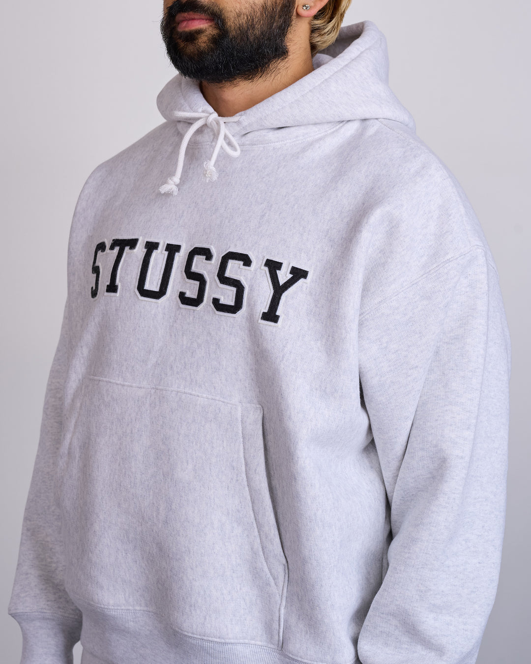 Stussy Applique Hoodie Ash Heather