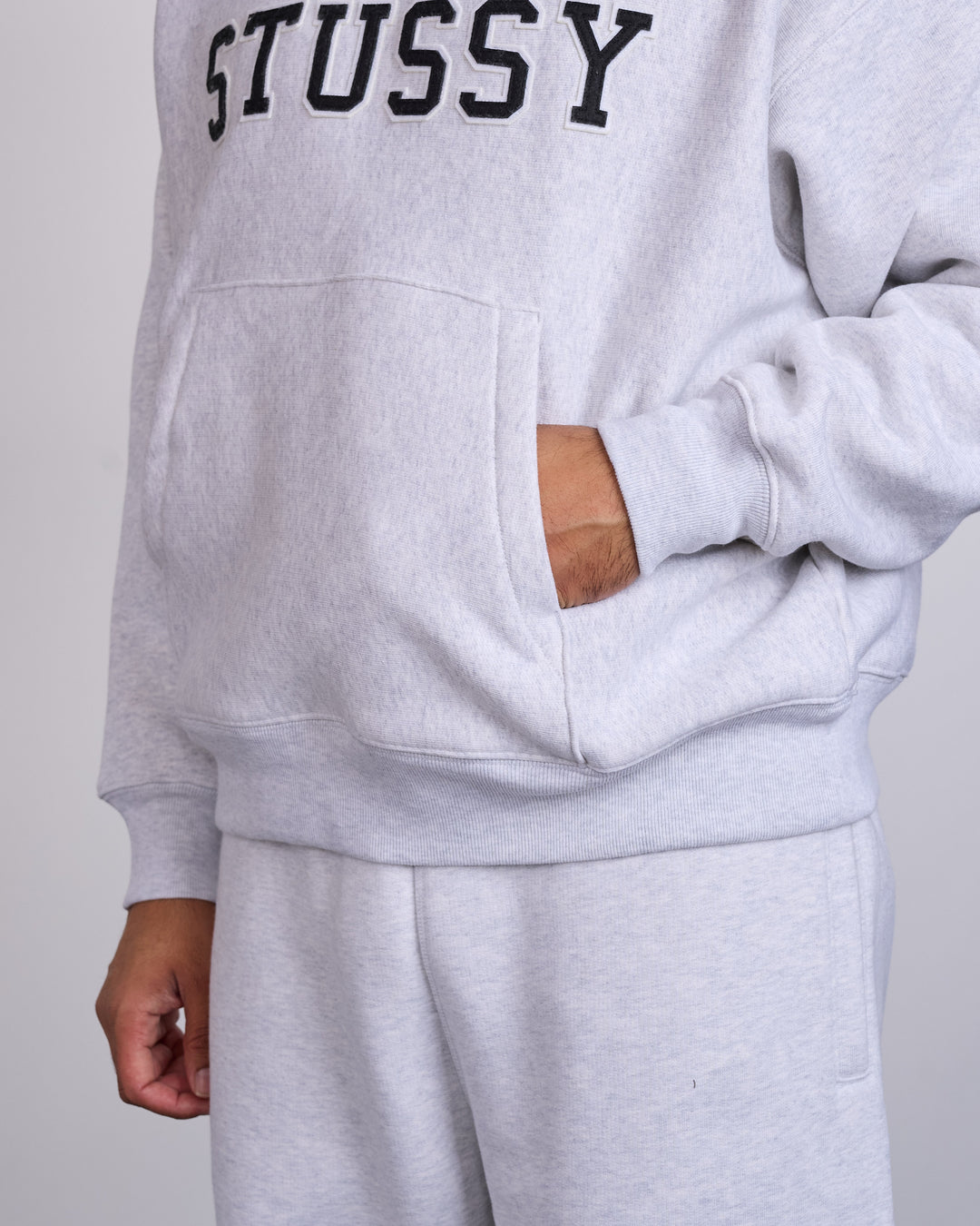 Stussy Applique Hoodie Ash Heather