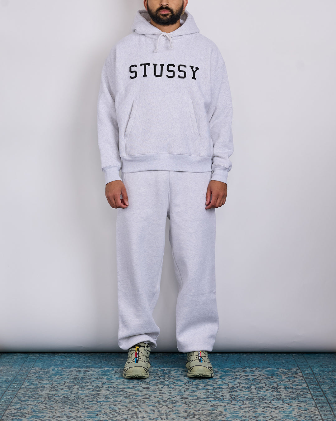 Stussy Applique Hoodie Ash Heather
