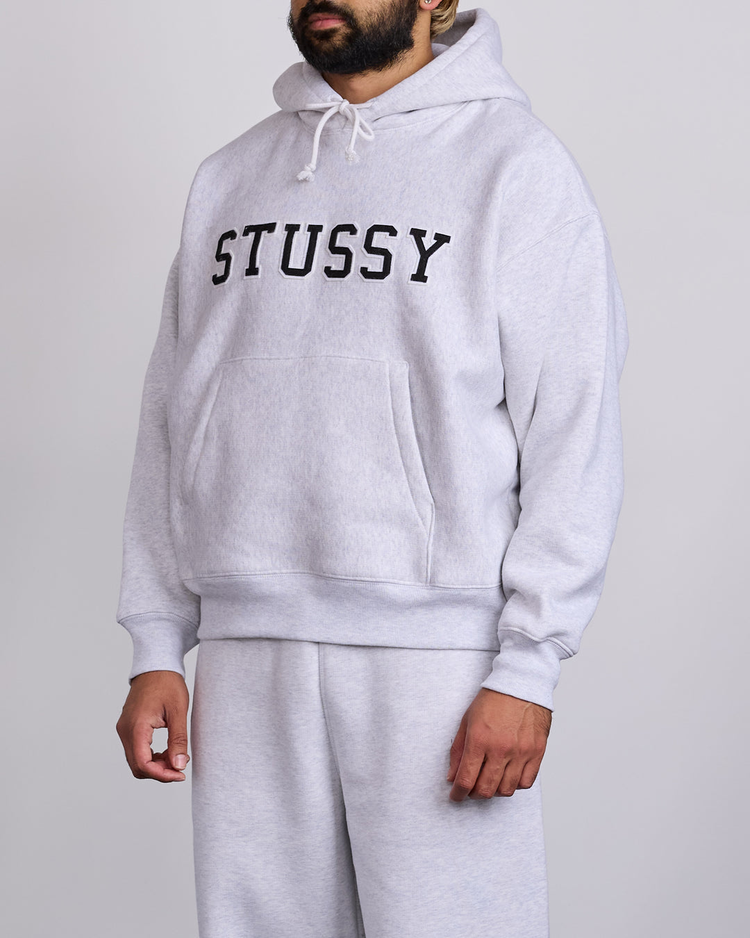 Stussy Applique Hoodie Ash Heather