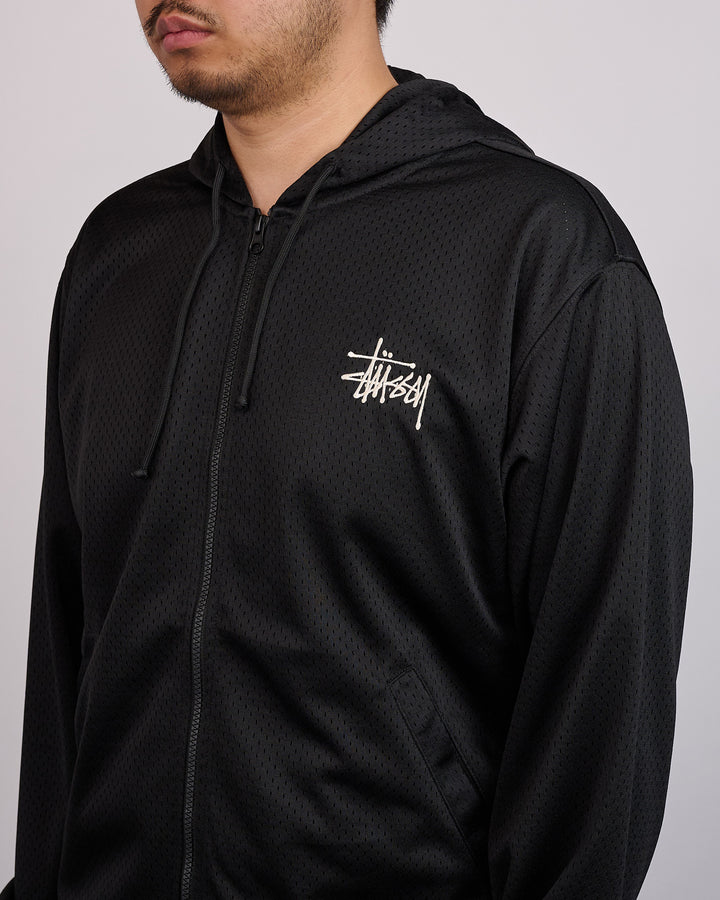 Stussy Athletic Mesh Zip Hoodie Black