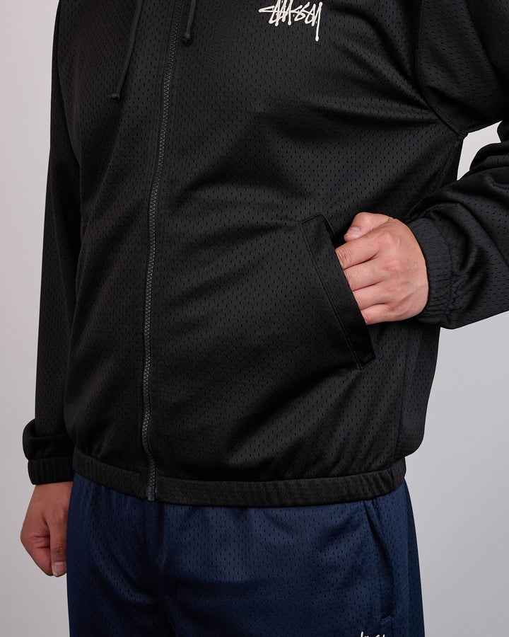 Stussy Athletic Mesh Zip Hoodie Black