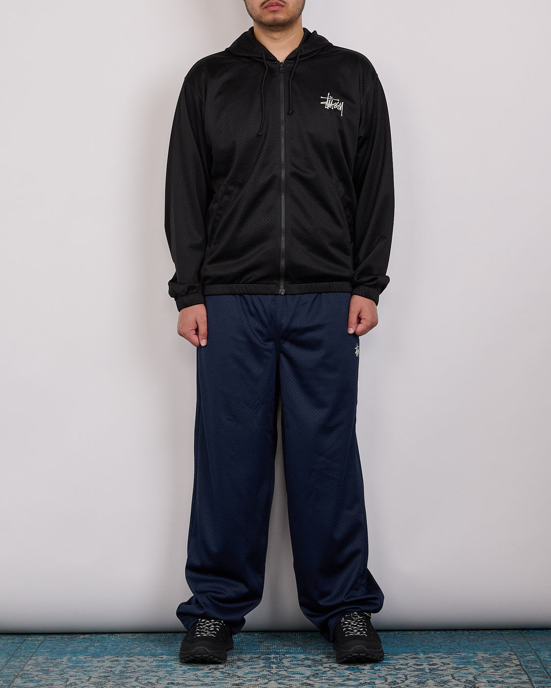 Stussy Athletic Mesh Zip Hoodie Black