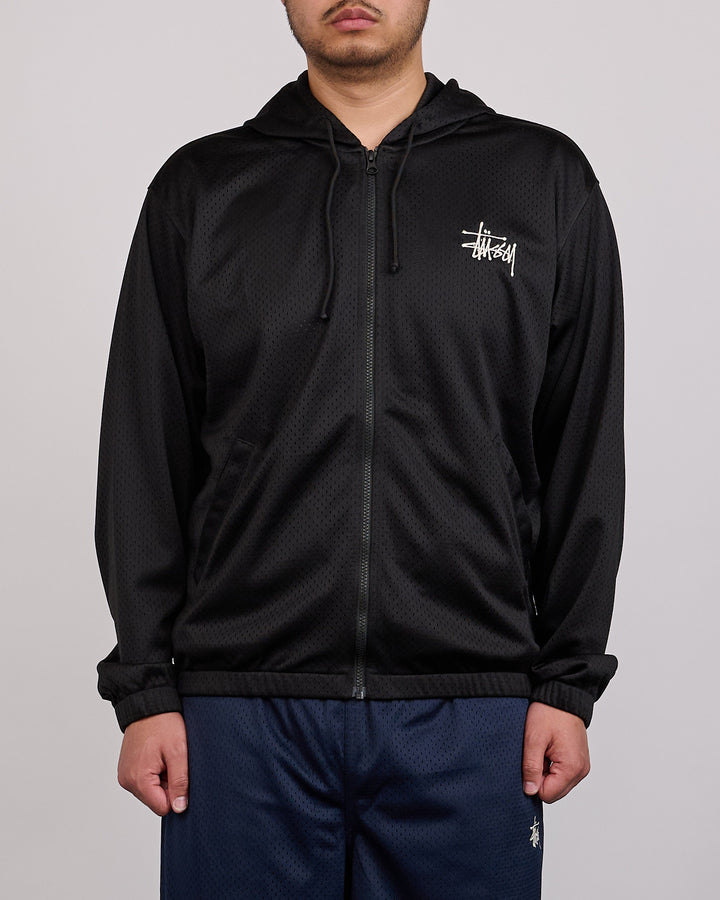 Stussy Athletic Mesh Zip Hoodie Black