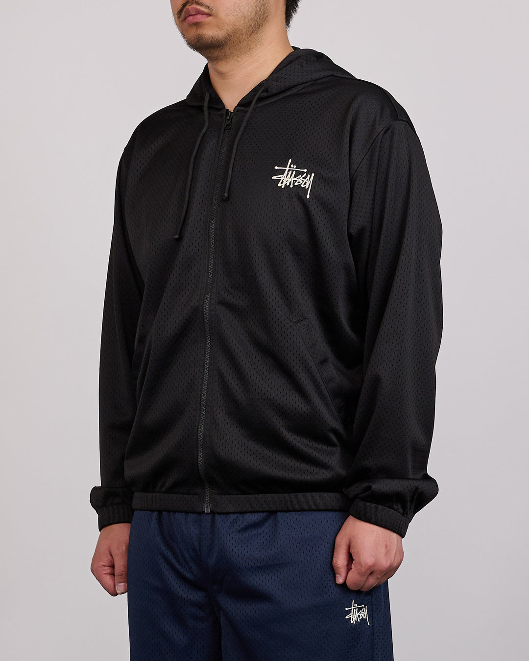 Stussy Athletic Mesh Zip Hoodie Black