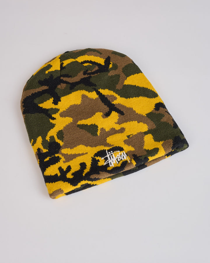 Stussy Basic Jacquard Skullcap Yellow Camo