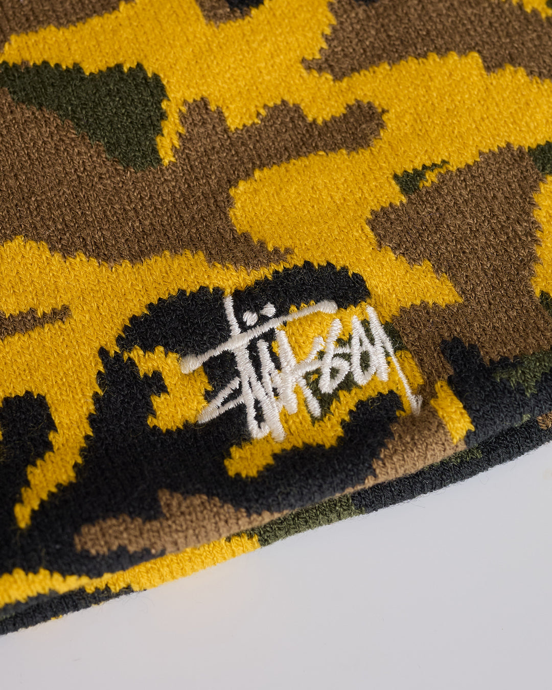 Stussy Basic Jacquard Skullcap Yellow Camo
