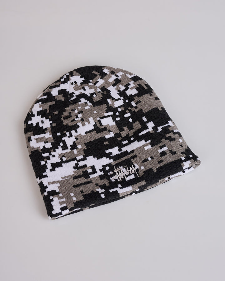 Stussy Basic Skullcap Beanie Digi Camo Grey