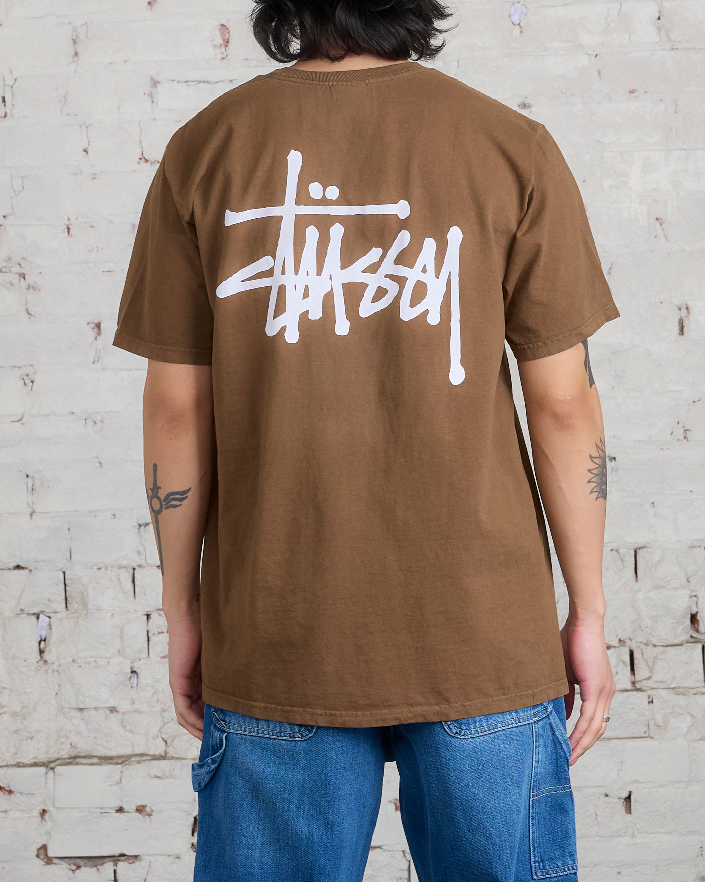 Stussy Basic Stussy Pigment Dyed T-Shirt Brown