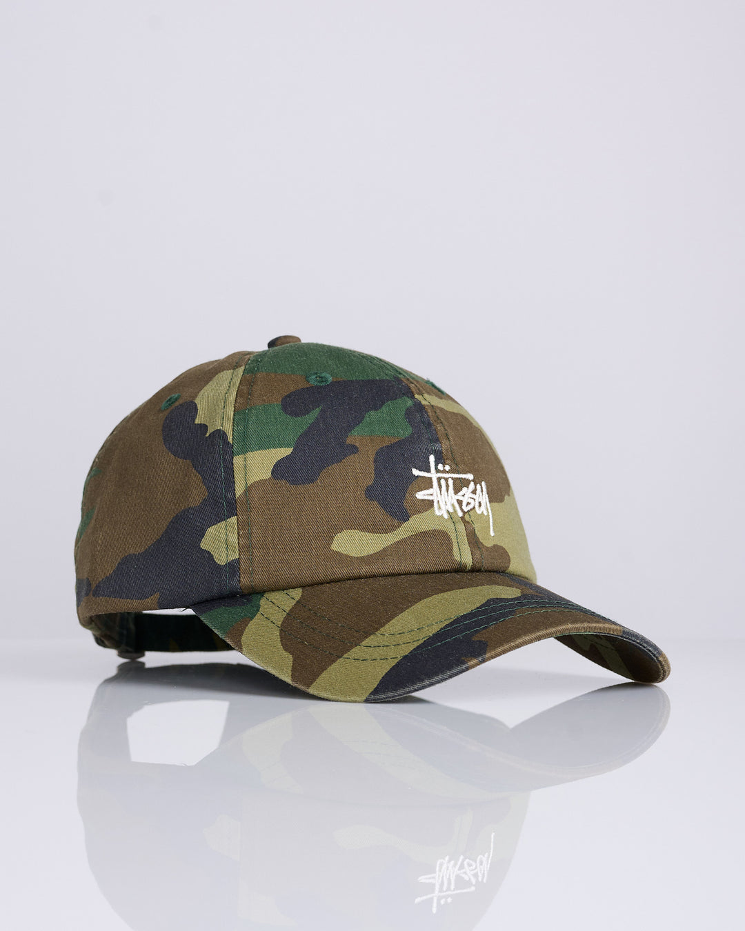 Stussy Basic Washed Low Pro Cap Woodland Camo – LESS 17