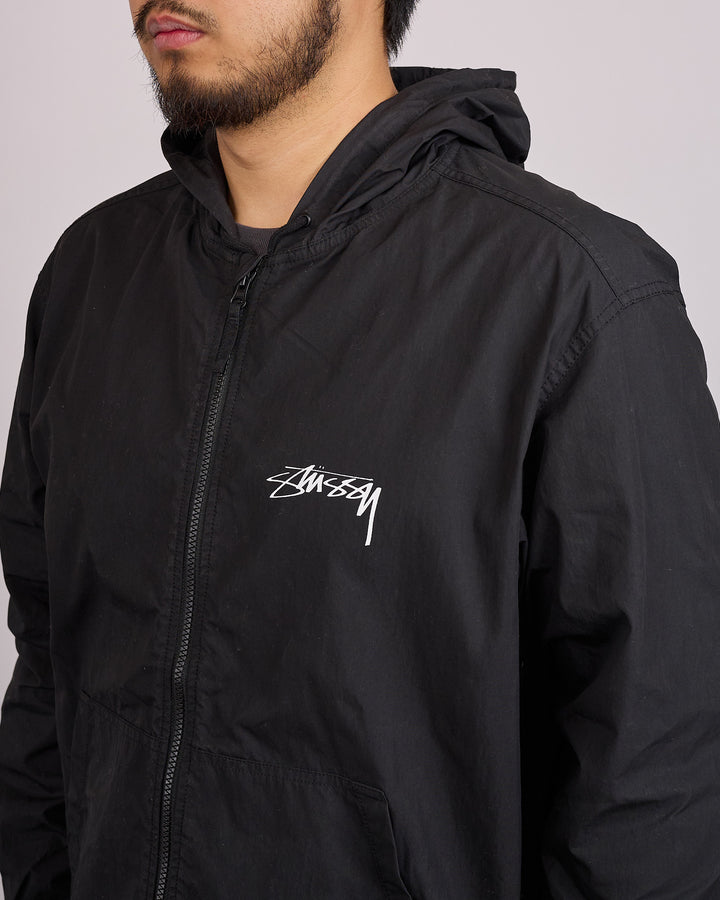 Stussy Beach Shell Jacket Cotton Wax Black