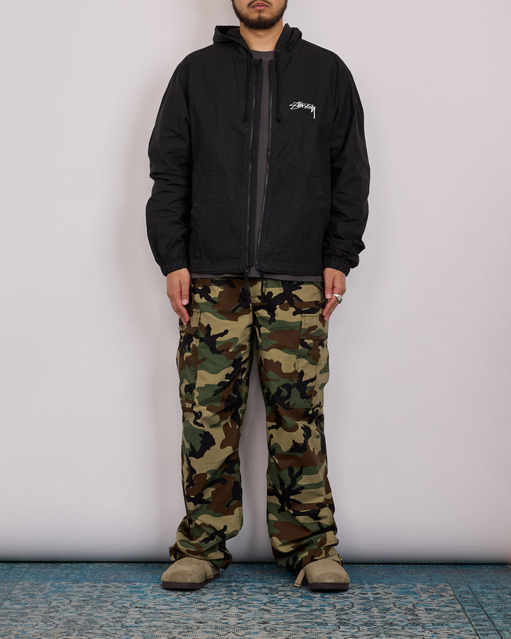 Stussy Beach Shell Jacket Cotton Wax Black