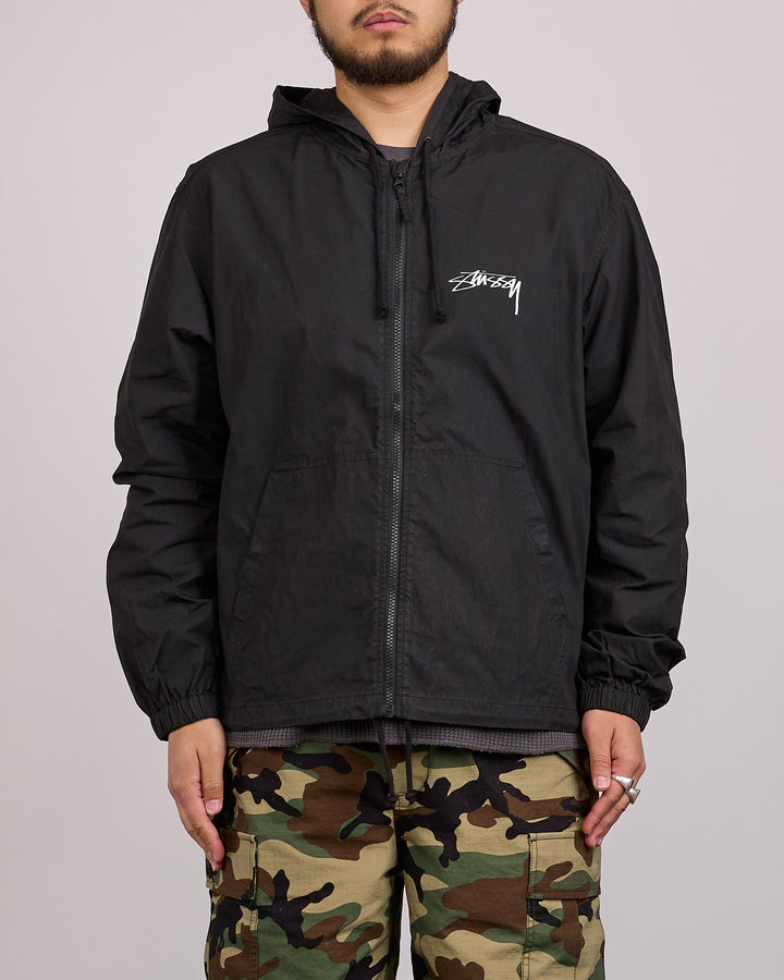 Stussy Beach Shell Jacket Cotton Wax Black