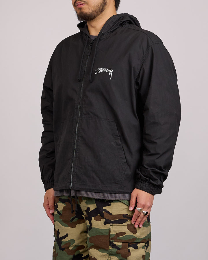 Stussy Beach Shell Jacket Cotton Wax Black