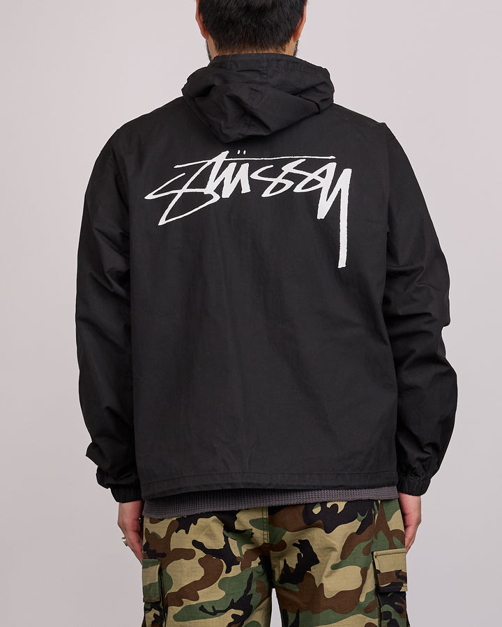 Stussy Beach Shell Jacket Cotton Wax Black