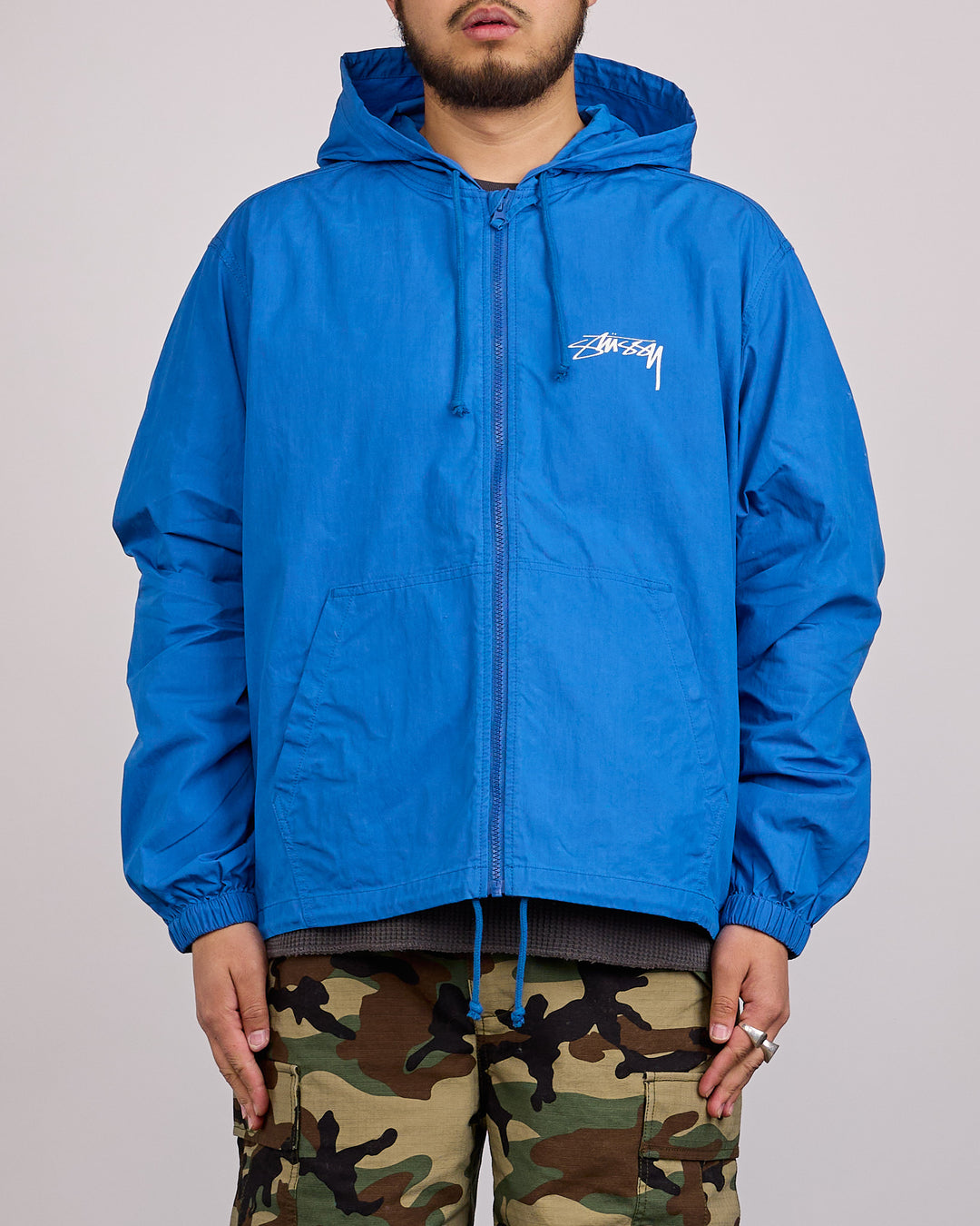 Stussy Beach Shell Jacket Cotton Wax Blue