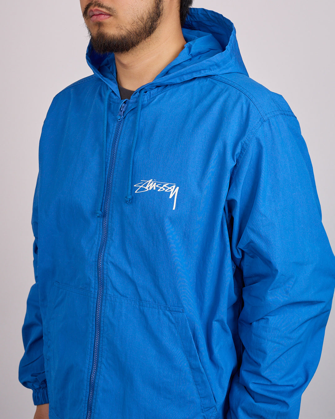 Stussy Beach Shell Jacket Cotton Wax Blue