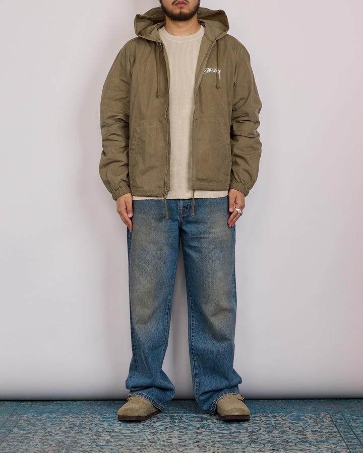 Stussy Beach Shell Jacket Cotton Wax Olive