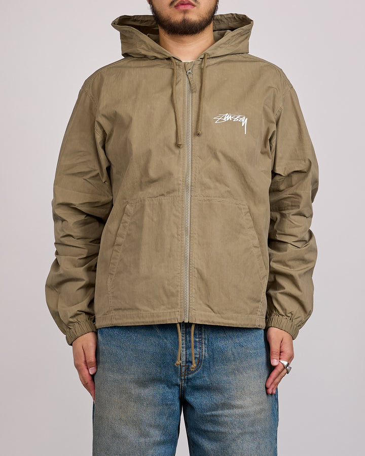 Stussy Beach Shell Jacket Cotton Wax Olive