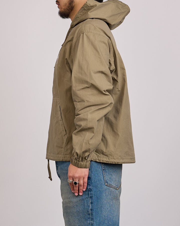 Stussy Beach Shell Jacket Cotton Wax Olive