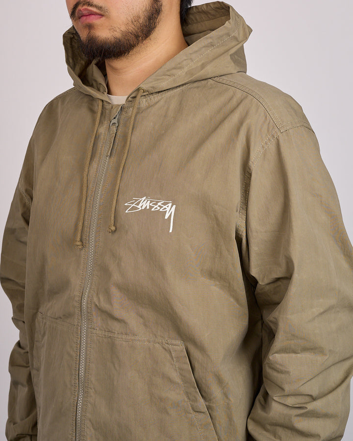 Stussy Beach Shell Jacket Cotton Wax Olive