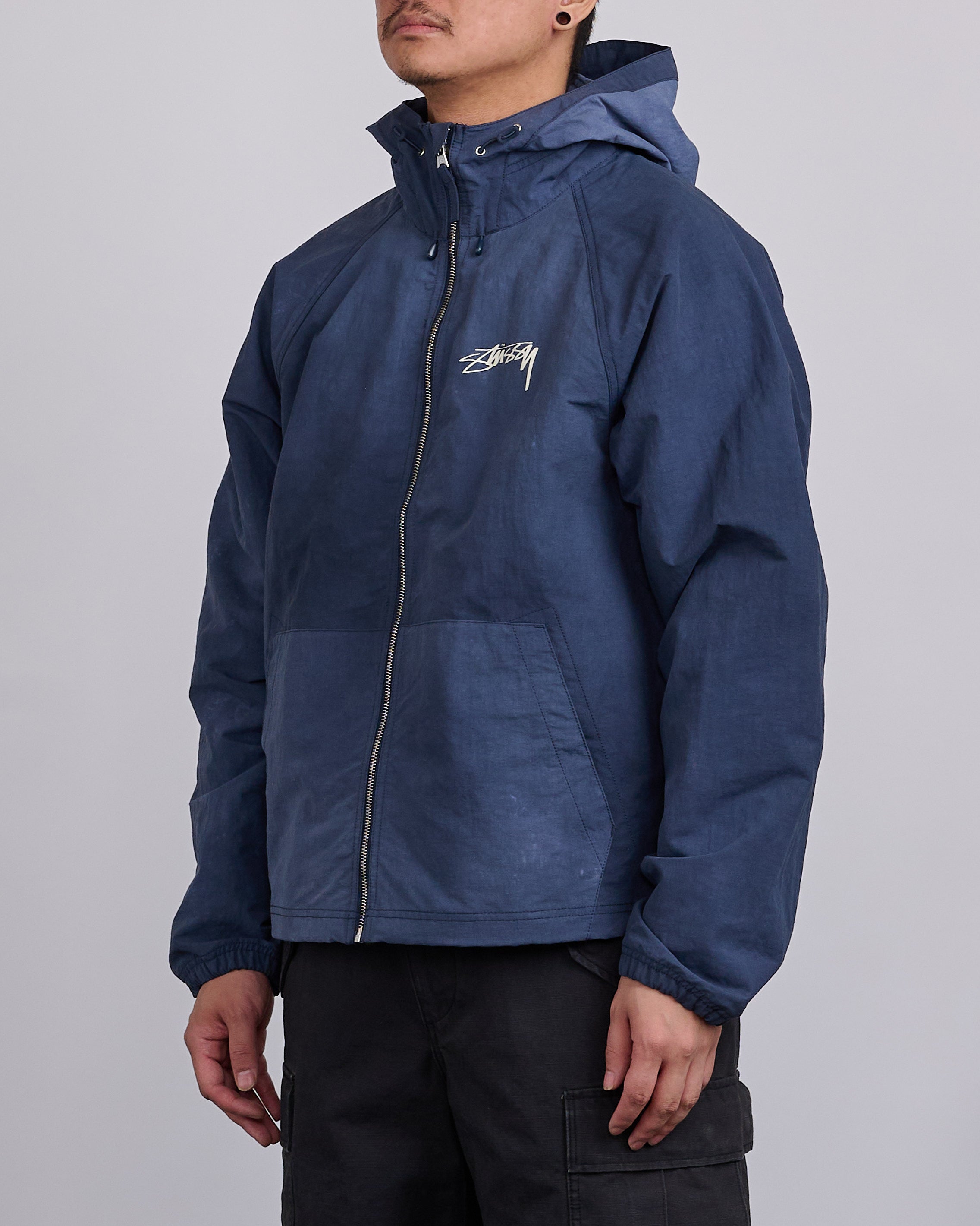 Stussy Nylon Beach Shell Jacket Wave Dye Navy – LESS 17