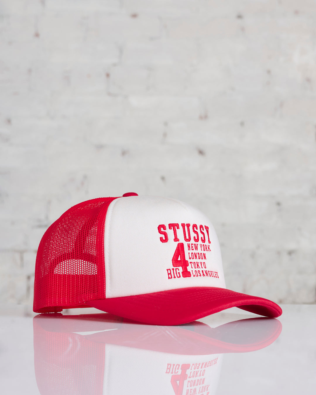 Stussy Big 4 Trucker Cap Red