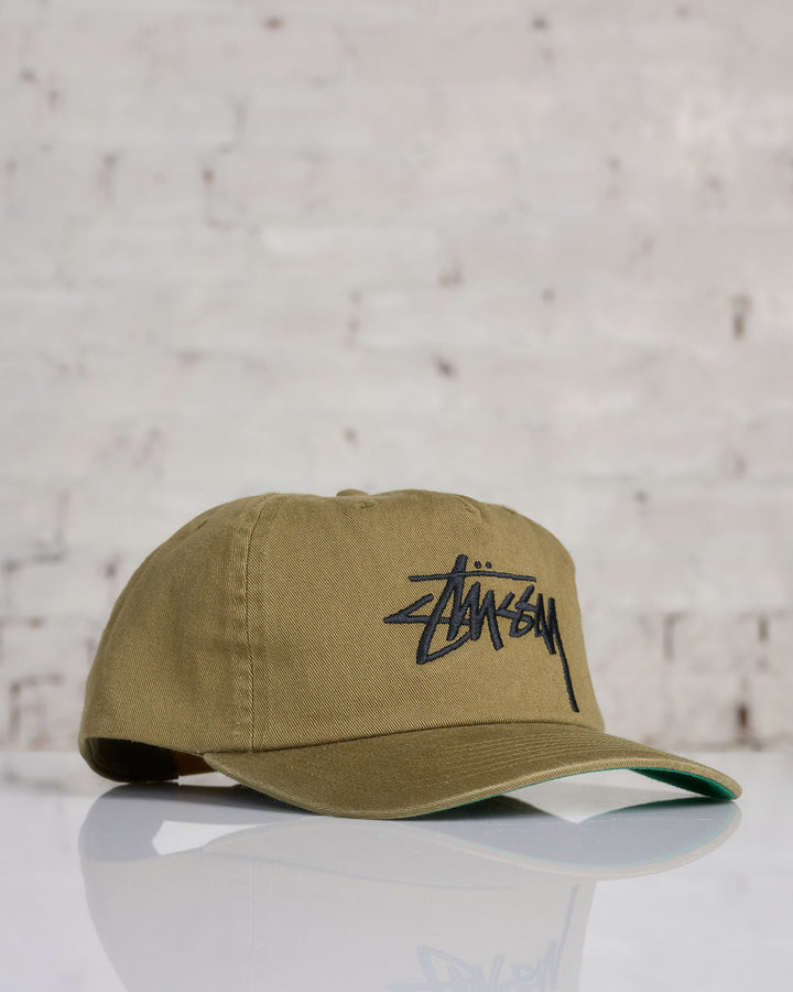 Stussy Big Stock Mid Depth Cap Army Green