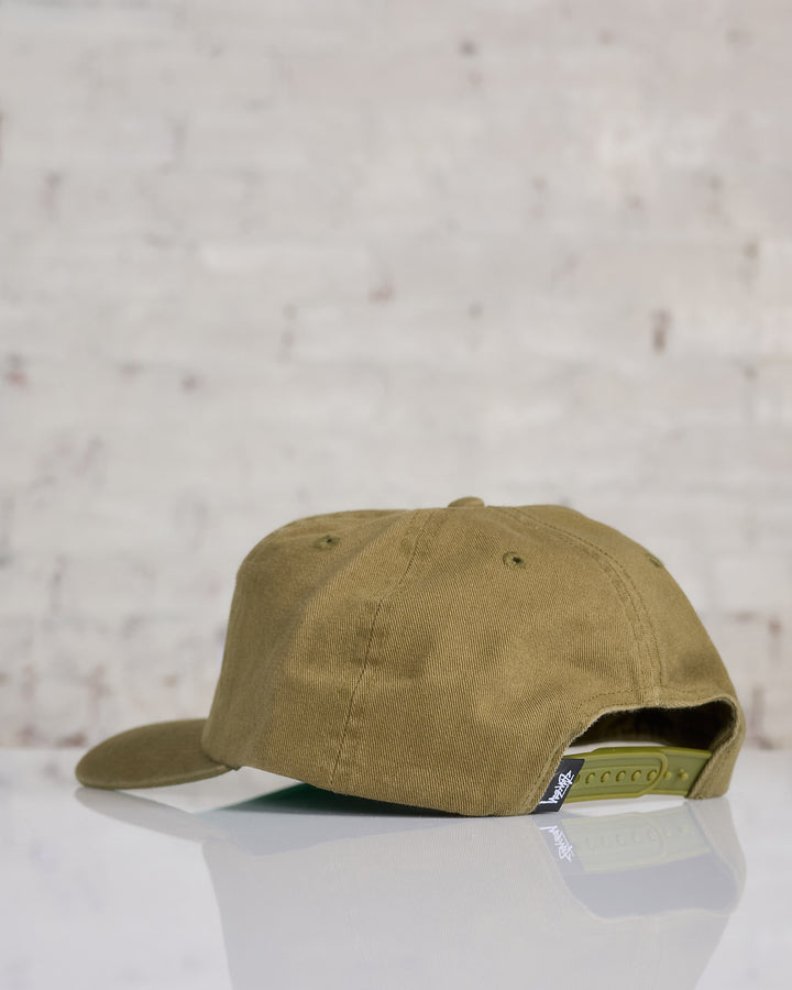 Stussy Big Stock Mid Depth Cap Army Green