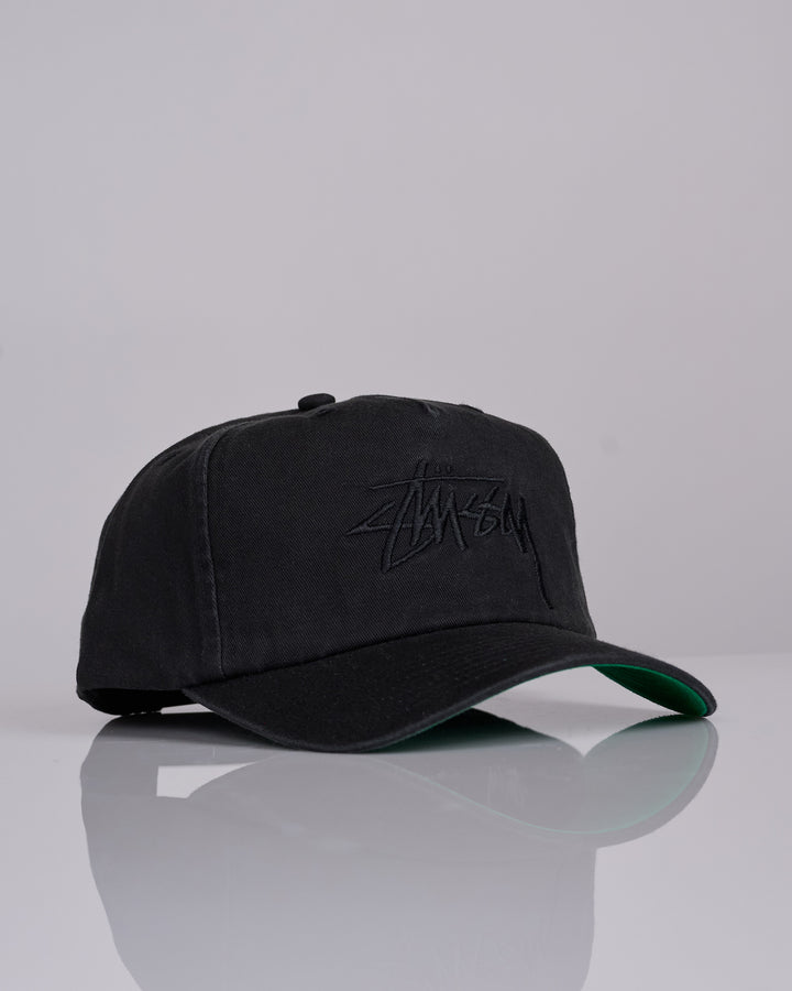 Stussy Big Stock Mid Depth Cap Black