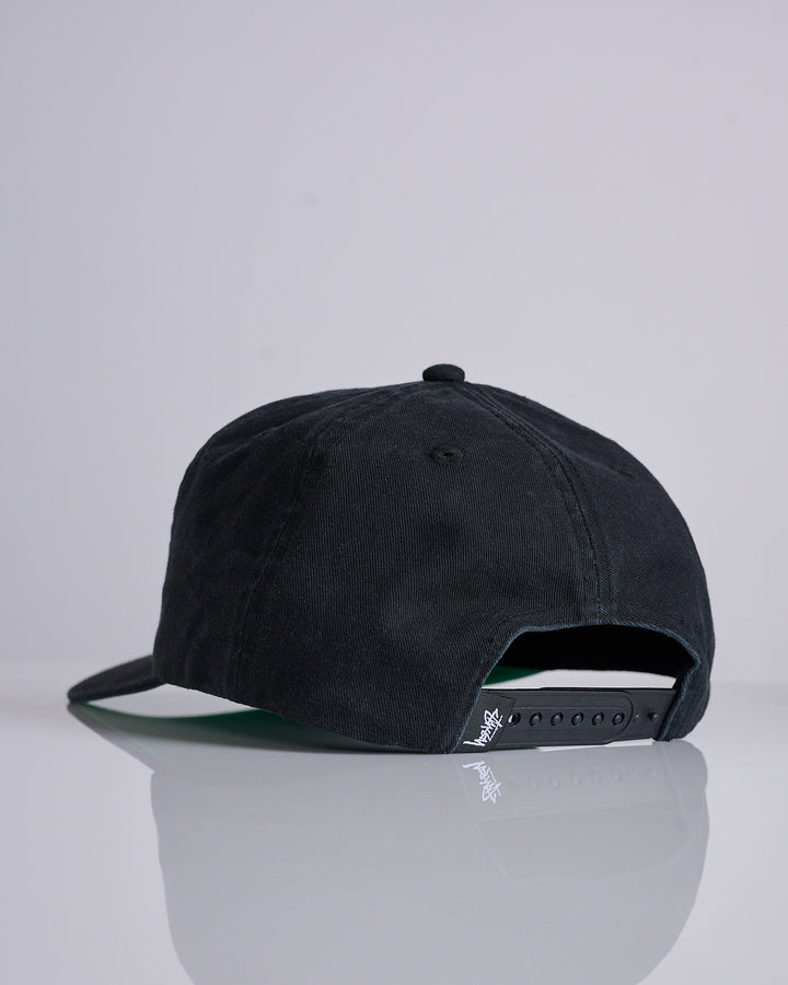 Stussy Big Stock Mid Depth Cap Shadow Black