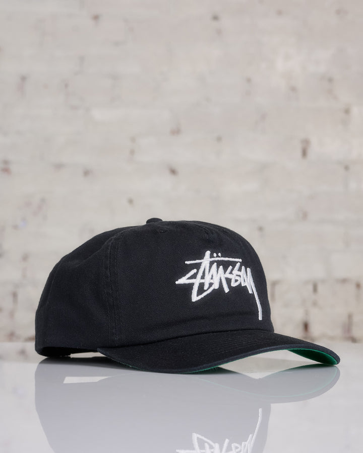 Stussy Big Stock Mid Depth Cap Shadow Black