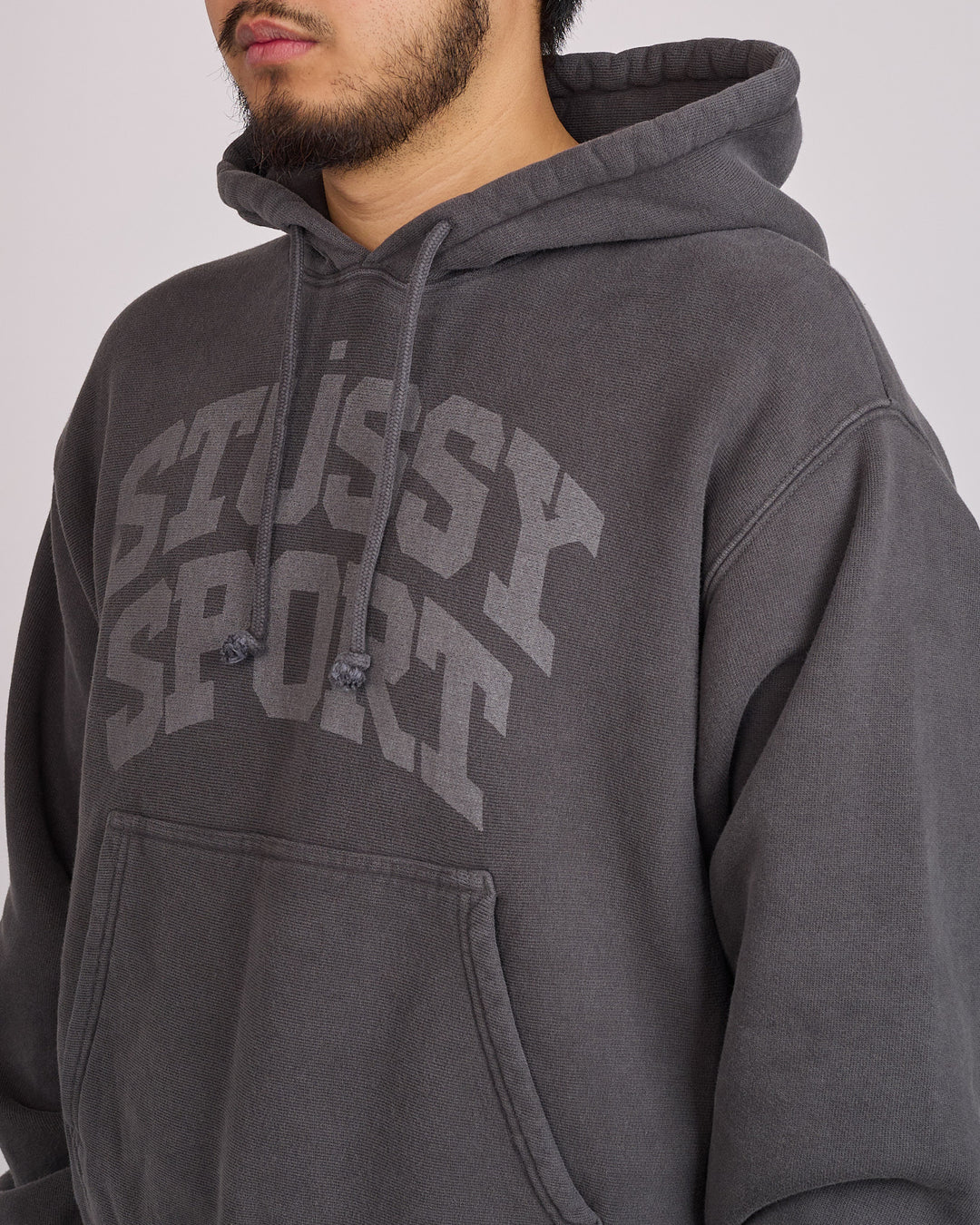Stussy Block Sport Garment Dyed Hoodie Faded Black
