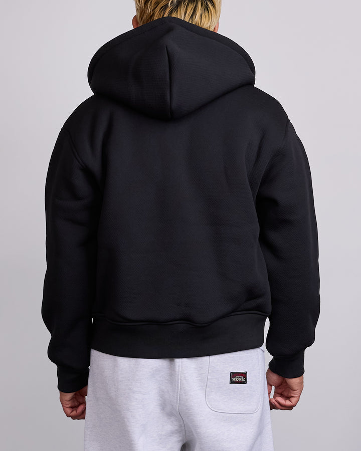 Stussy Bonded Sherpa Lined Zip-Up Hoodie Black