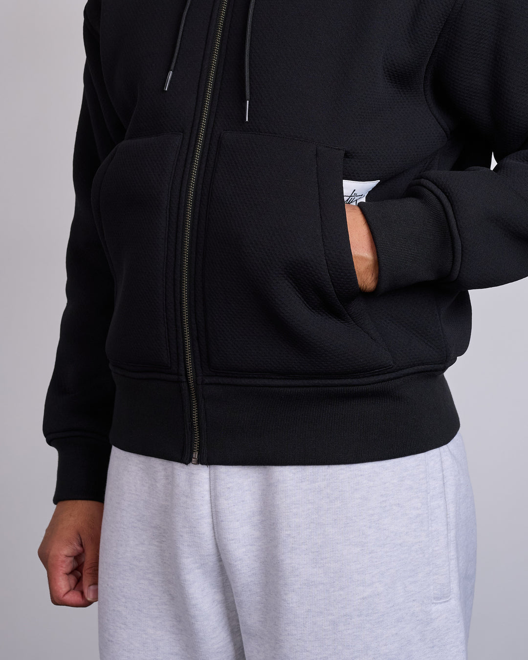 Stussy Bonded Sherpa Lined Zip-Up Hoodie Black