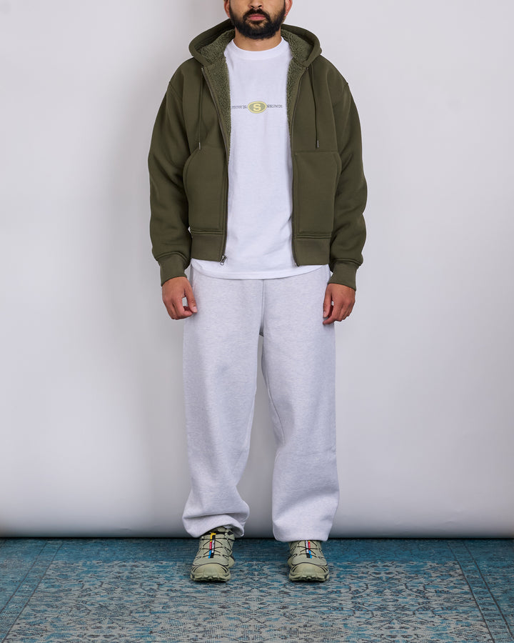 Stussy Bonded Sherpa Lined Zip-Up Hoodie Green