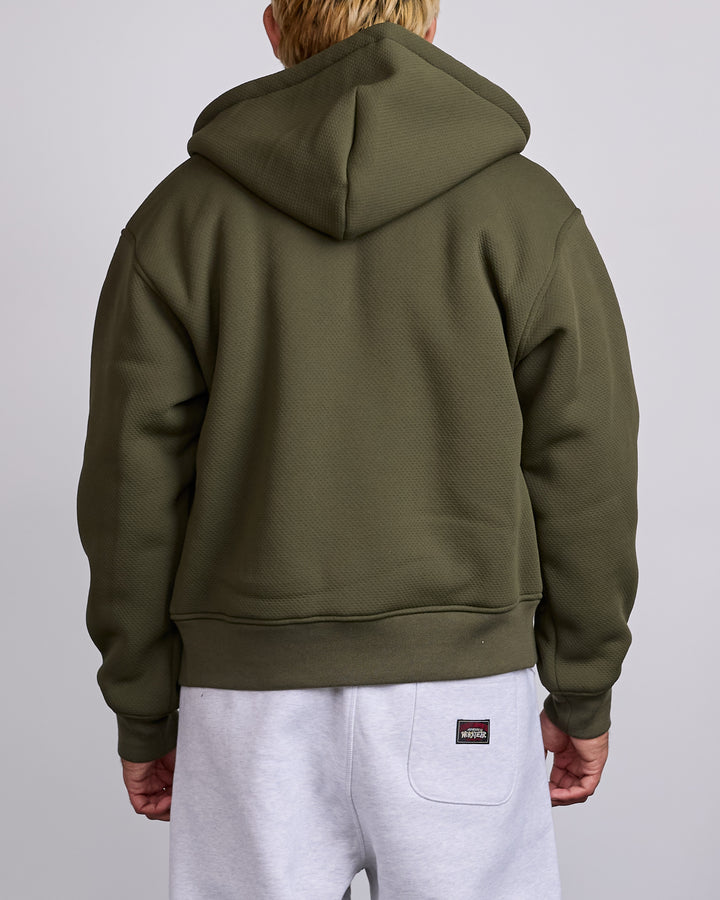 Stussy Bonded Sherpa Lined Zip-Up Hoodie Green