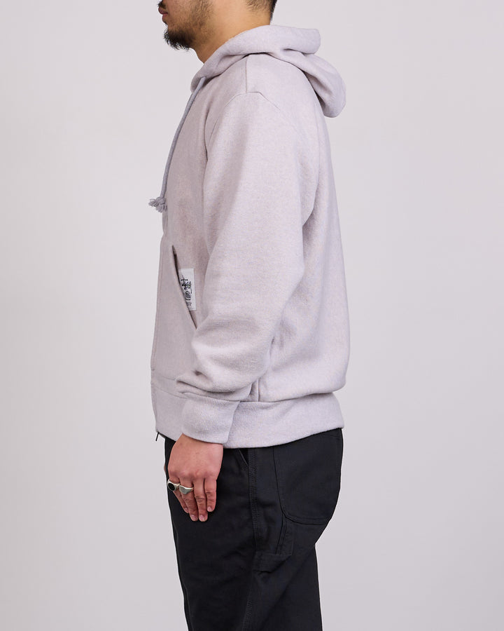 Stussy Brass Zip Knit Hood Ash Heather
