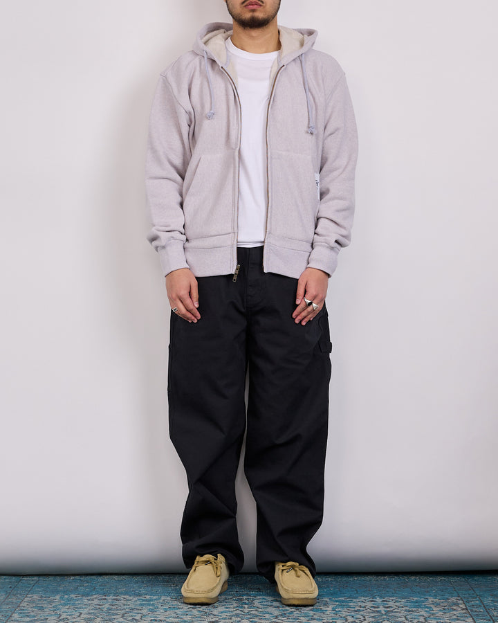 Stussy Brass Zip Knit Hood Ash Heather