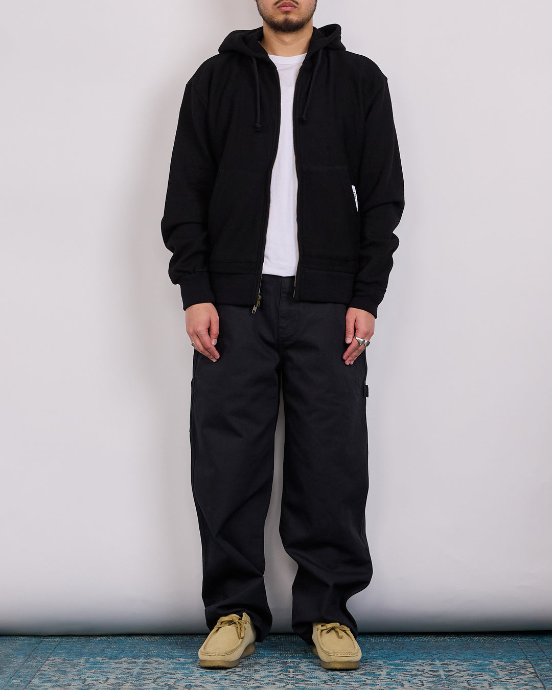 Stussy Brass Zip Knit Hood Black