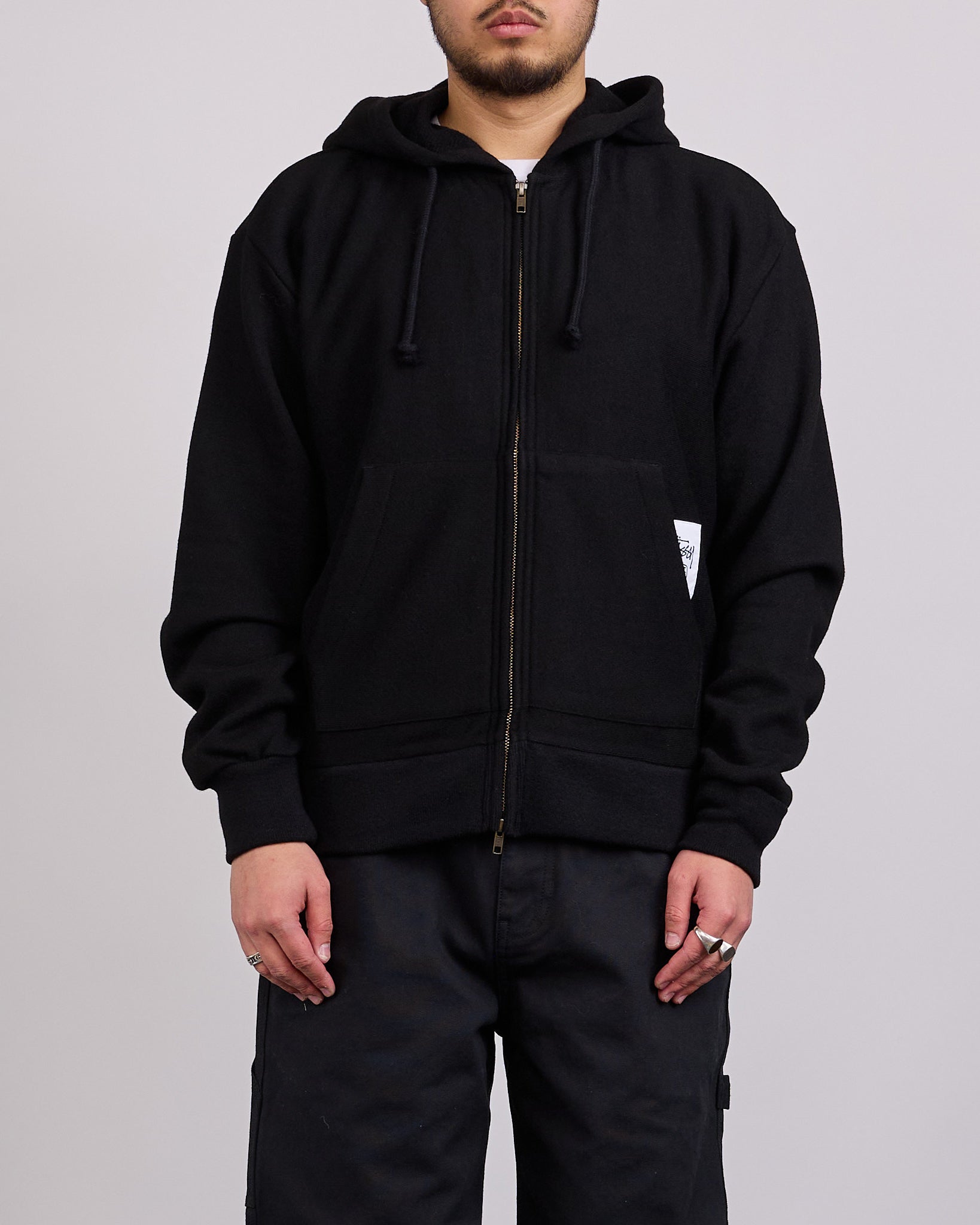 Stussy Brass Zip Knit Hood Black – LESS 17