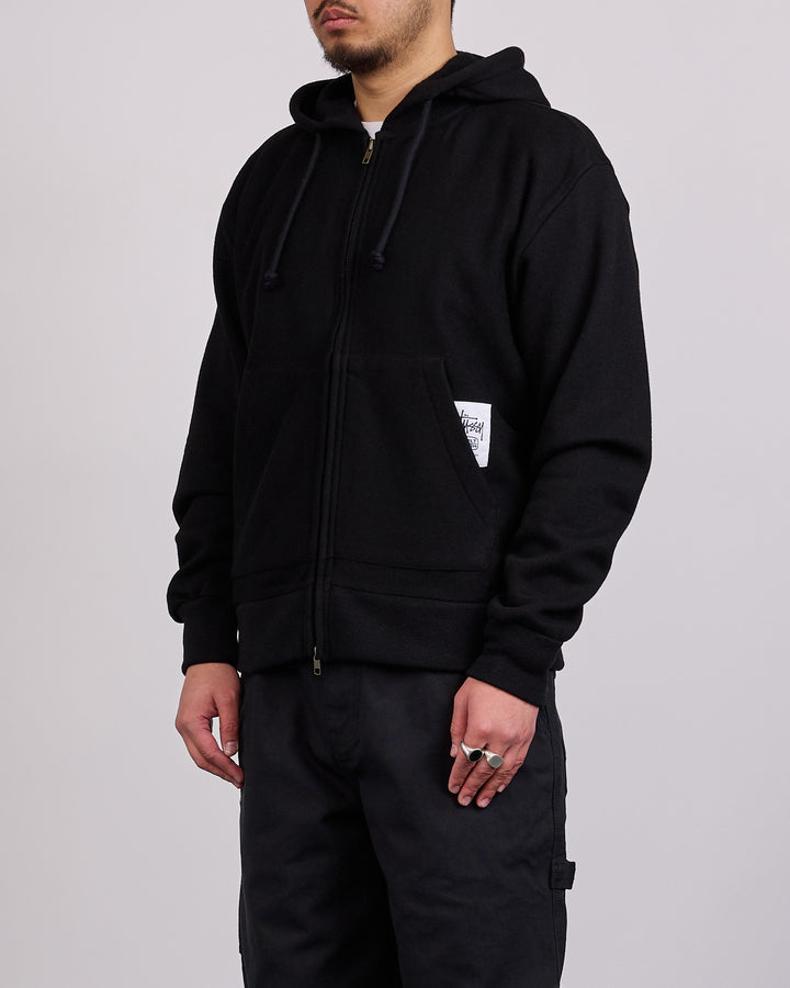 Stussy Brass Zip Knit Hood Black