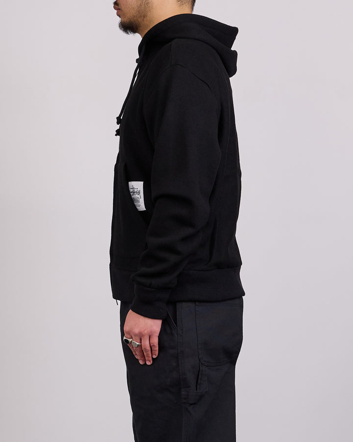 Stussy Brass Zip Knit Hood Black