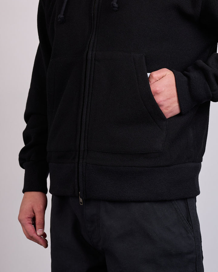 Stussy Brass Zip Knit Hood Black