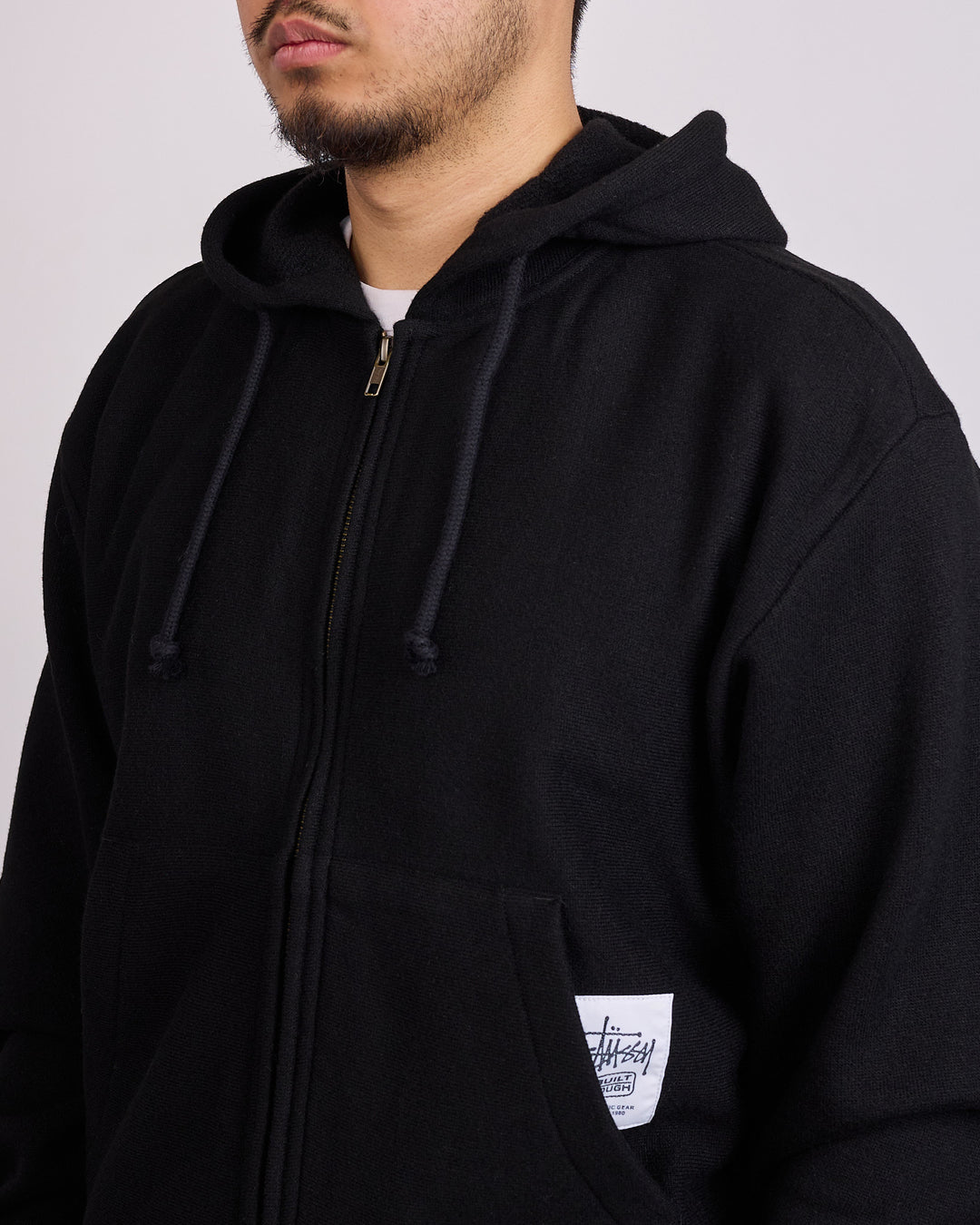 Stussy Brass Zip Knit Hood Black