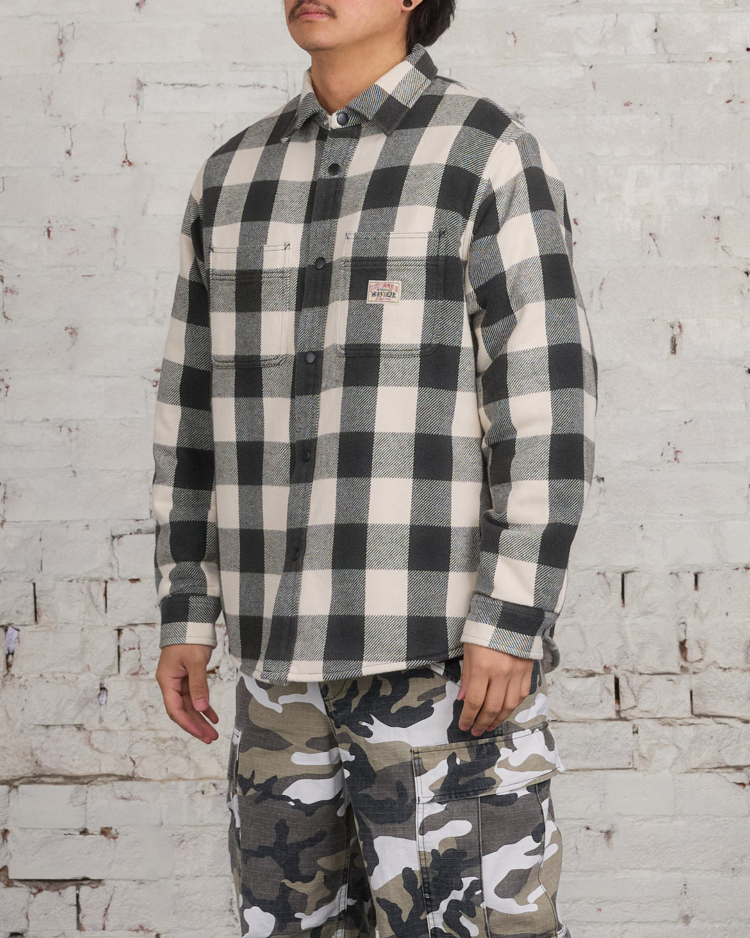 Stussy Bufflao Plaid Button Shirt Bone