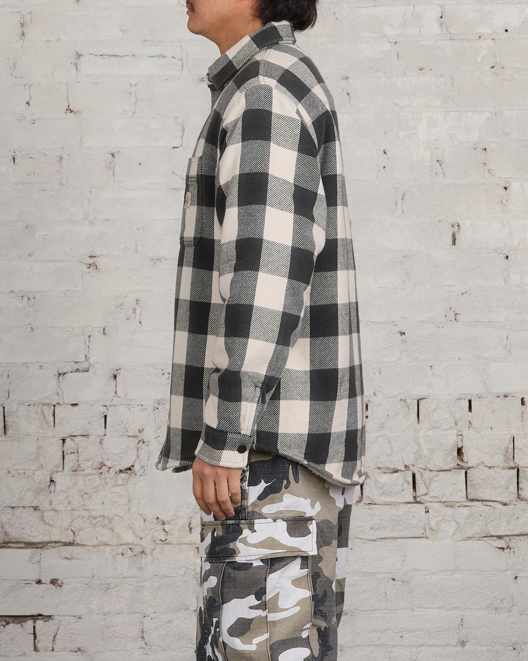 Stussy Bufflao Plaid Button Shirt Bone