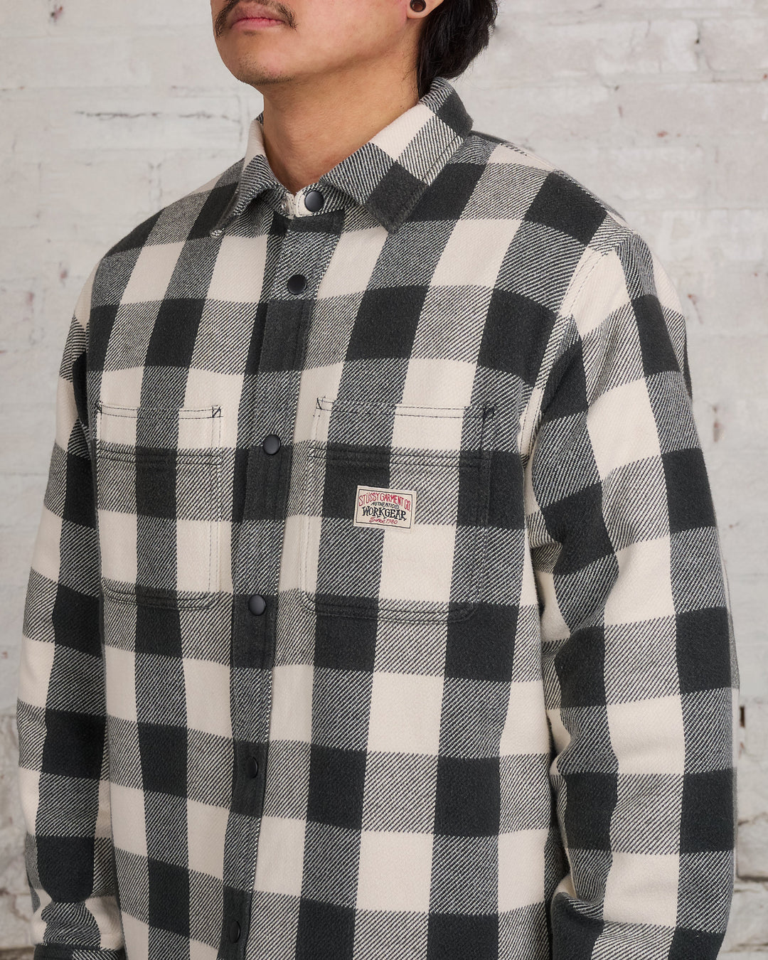 Stussy Bufflao Plaid Button Shirt Bone