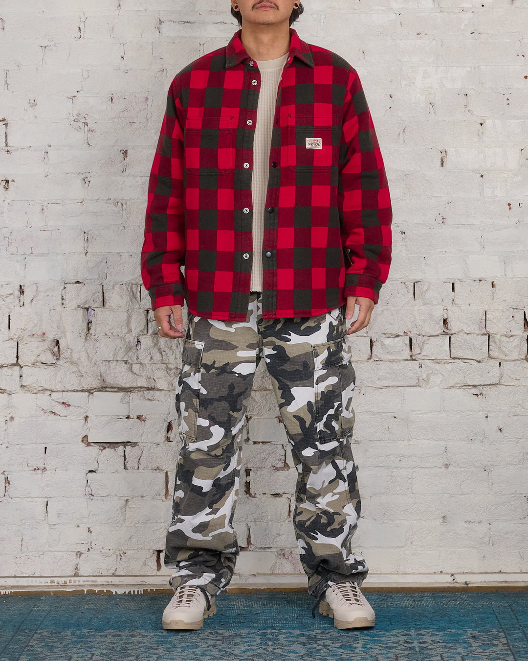 Stussy Bufflao Plaid Button Shirt Red